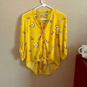 Yellow floral long sleeve
